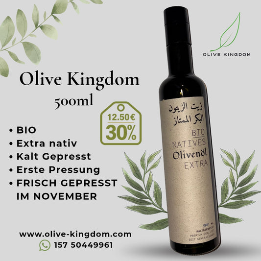 (( 30% Weihnachtsangebot ))BIO Natives Olivenöl Extra 500ml - Kaltgepresstes Premium-Olivenöl aus erster Pressung.